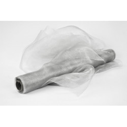 Rolka organza 37 cm x 9 m kolor srebrna