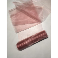 Rolka organza 37 cm x 9 m kolor brudny róż