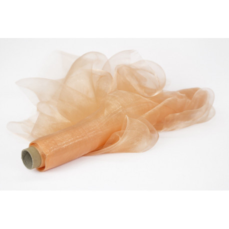 Rolka organza 15 cm x 9 m kolor brzoskwiniowy