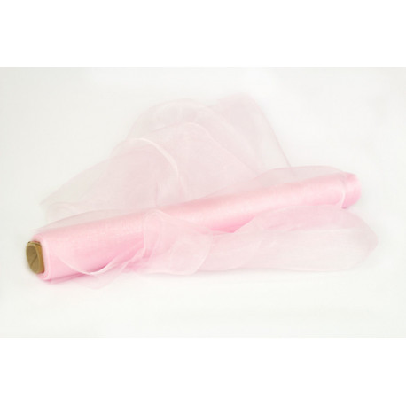 Rolka organza 15 cm x 9 m kolor jasny róż