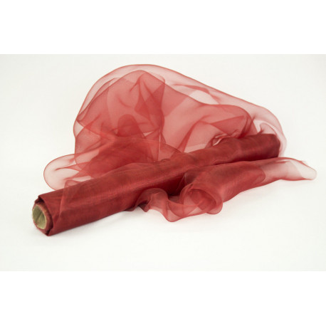 Rolka organza 15 cm x 9 m kolor bordo