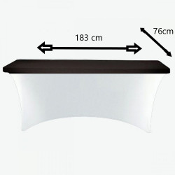 Pokrowiec elastyczny na stół prostokątny cateringowy 183 cm x 74 cm czarny